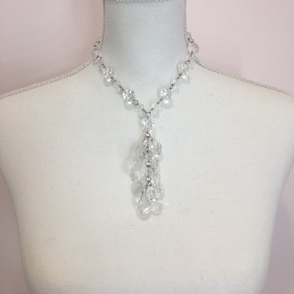 Chunky Crystal Teardrop Necklace - Picture 2 of 3